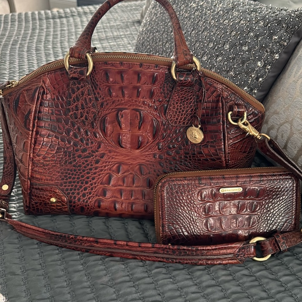 Brahmin pecan bag and wallet